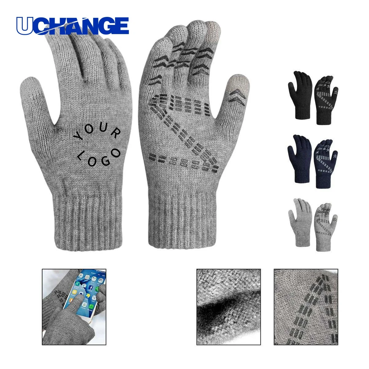Tech-Compatible Gloves Pair with Warm Interior 1