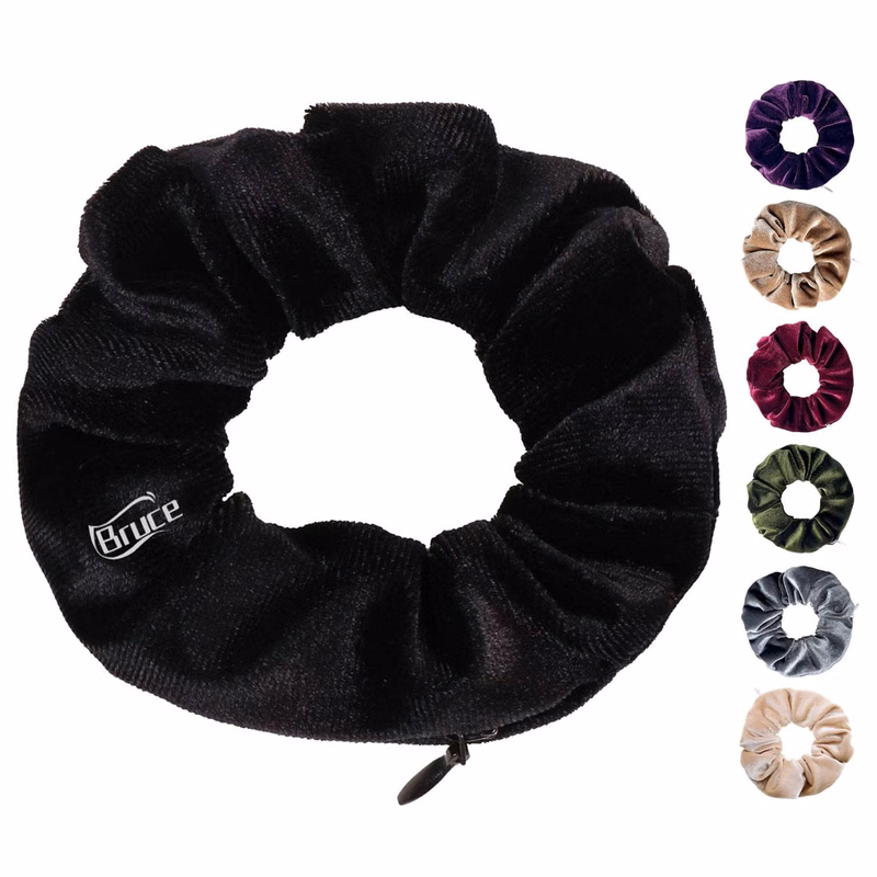 Polyester Scrunchie with Zipper Pocket