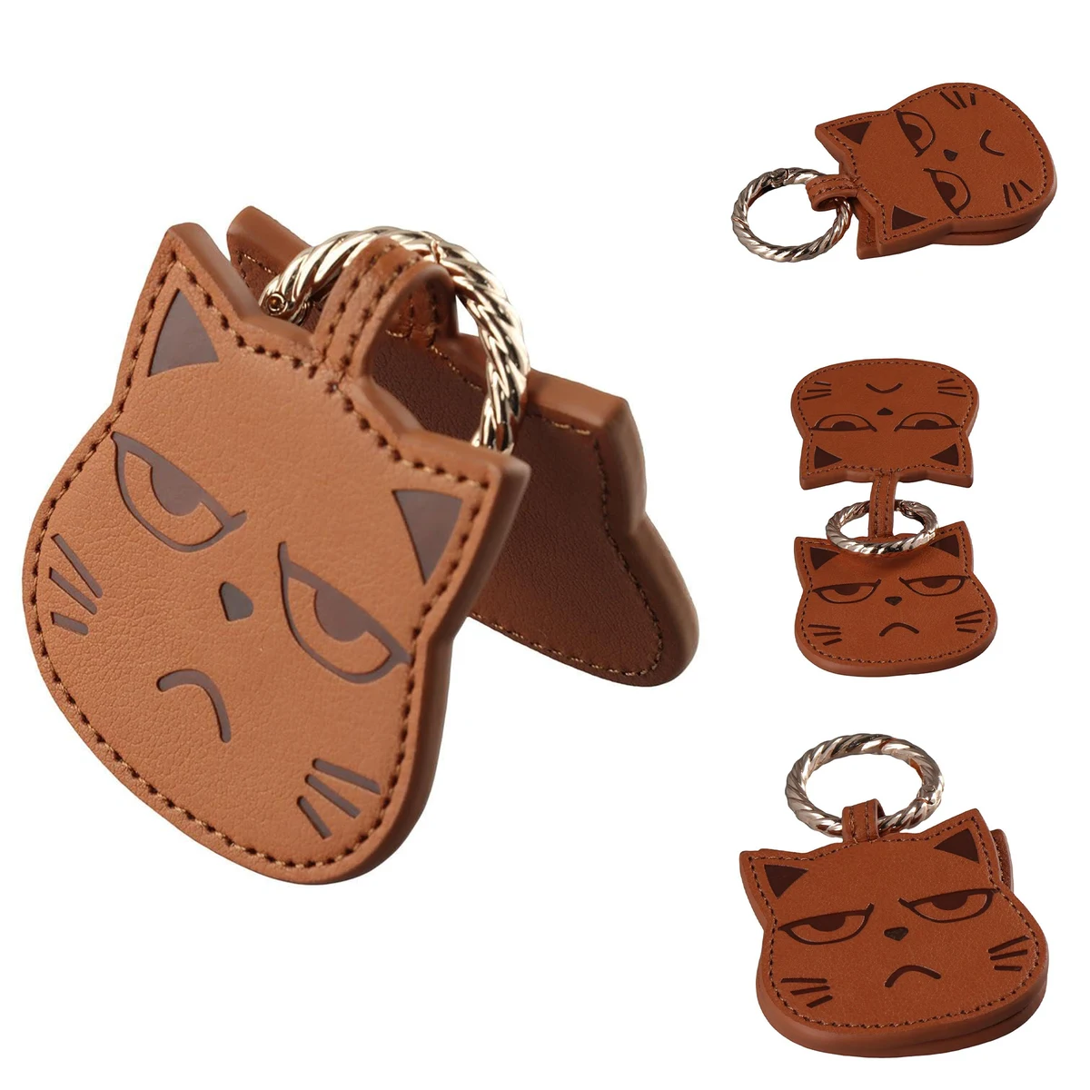 Cat Head PU Leather Magnetic Cap Clip 1