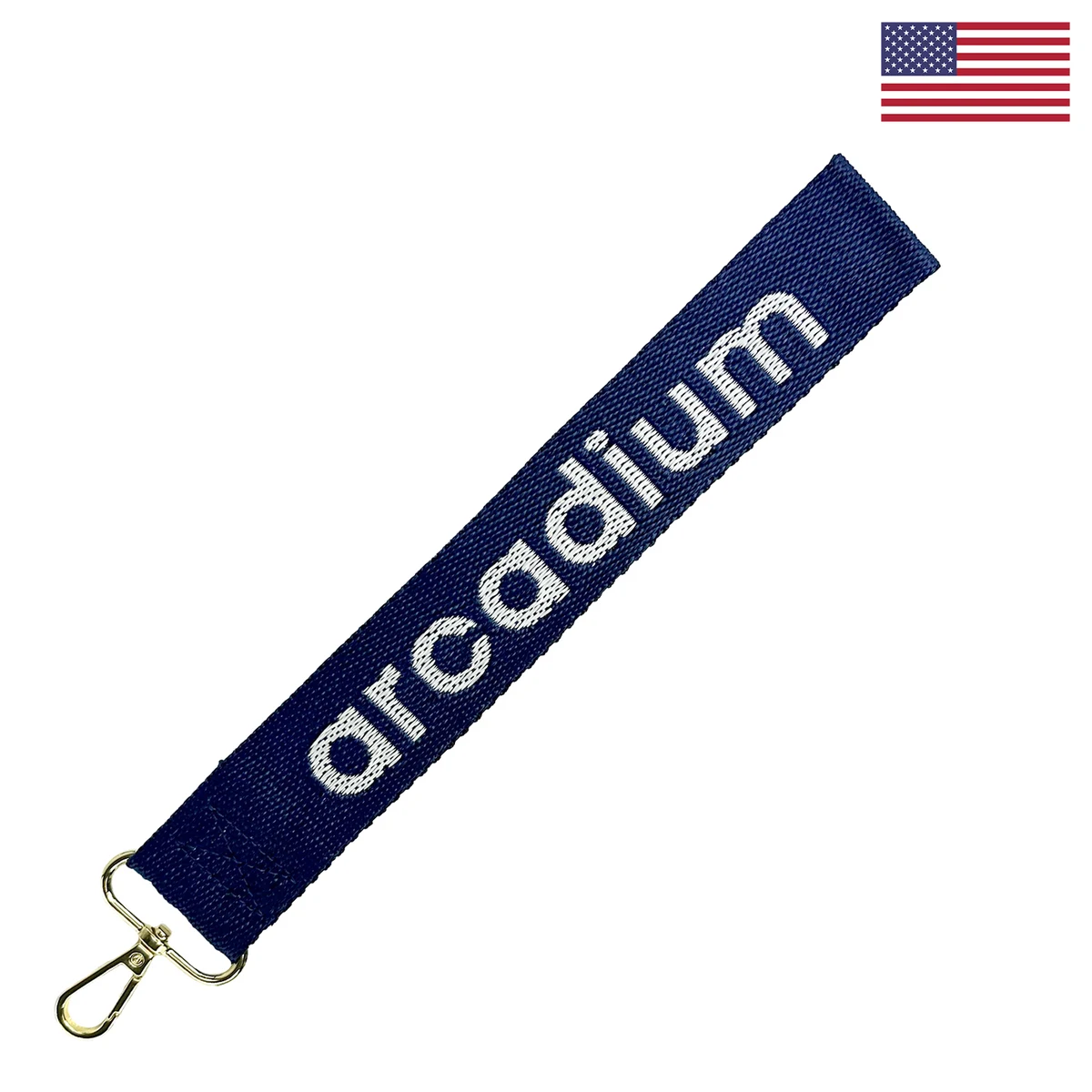 1 ½" x 10" Woven Key Strap w/ Gold-colored Snap Hook 1
