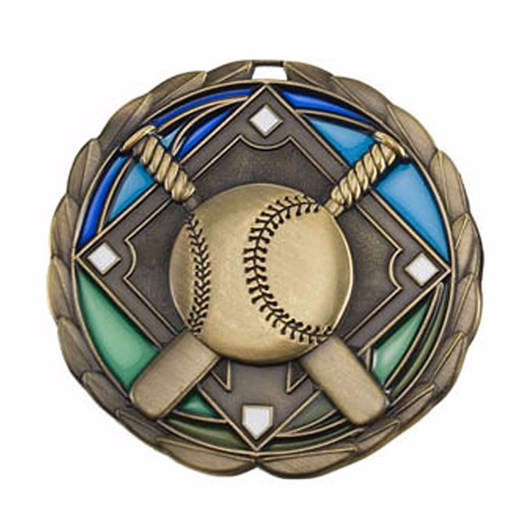 Baseball Color Epoxy Medallion (2-1/2")