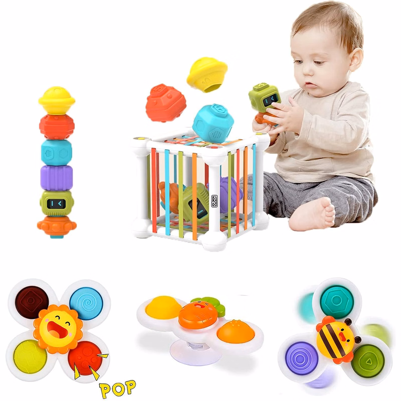Baby Early Learning Sensory Bin Shape Sorter Montessori Toys