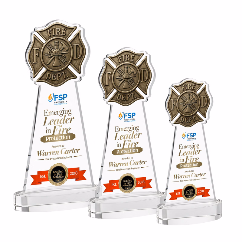 Fire Dept VividPrint™ Award on Alberton Base - Clear