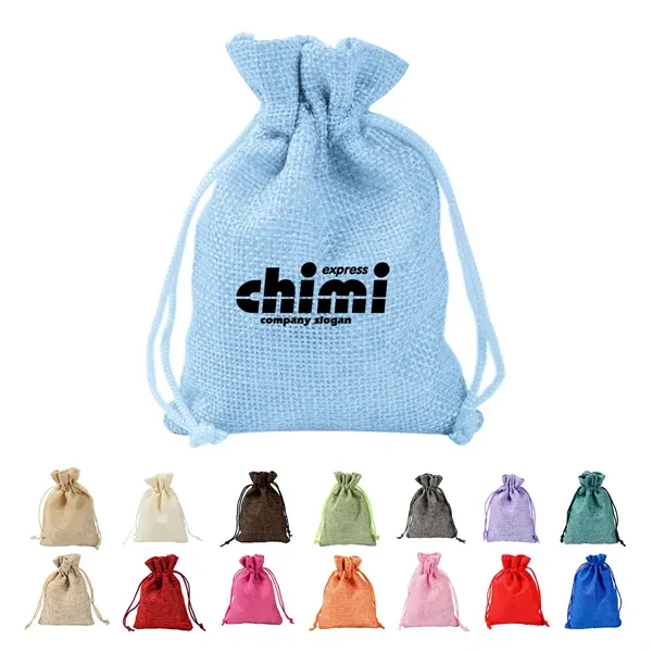 Burlap Gift Drawstring Pouch 1