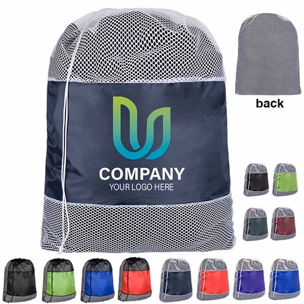 Mesh Cinch Laundry Bag-Full color