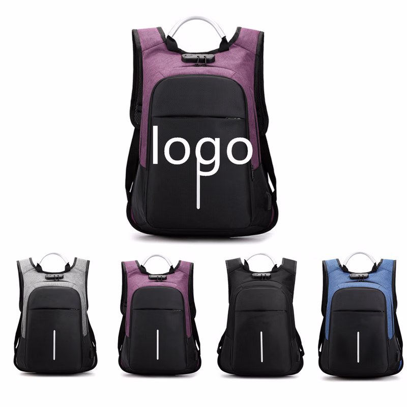 Anti Theft Reflective Laptop Backpack With USB Port And Handler