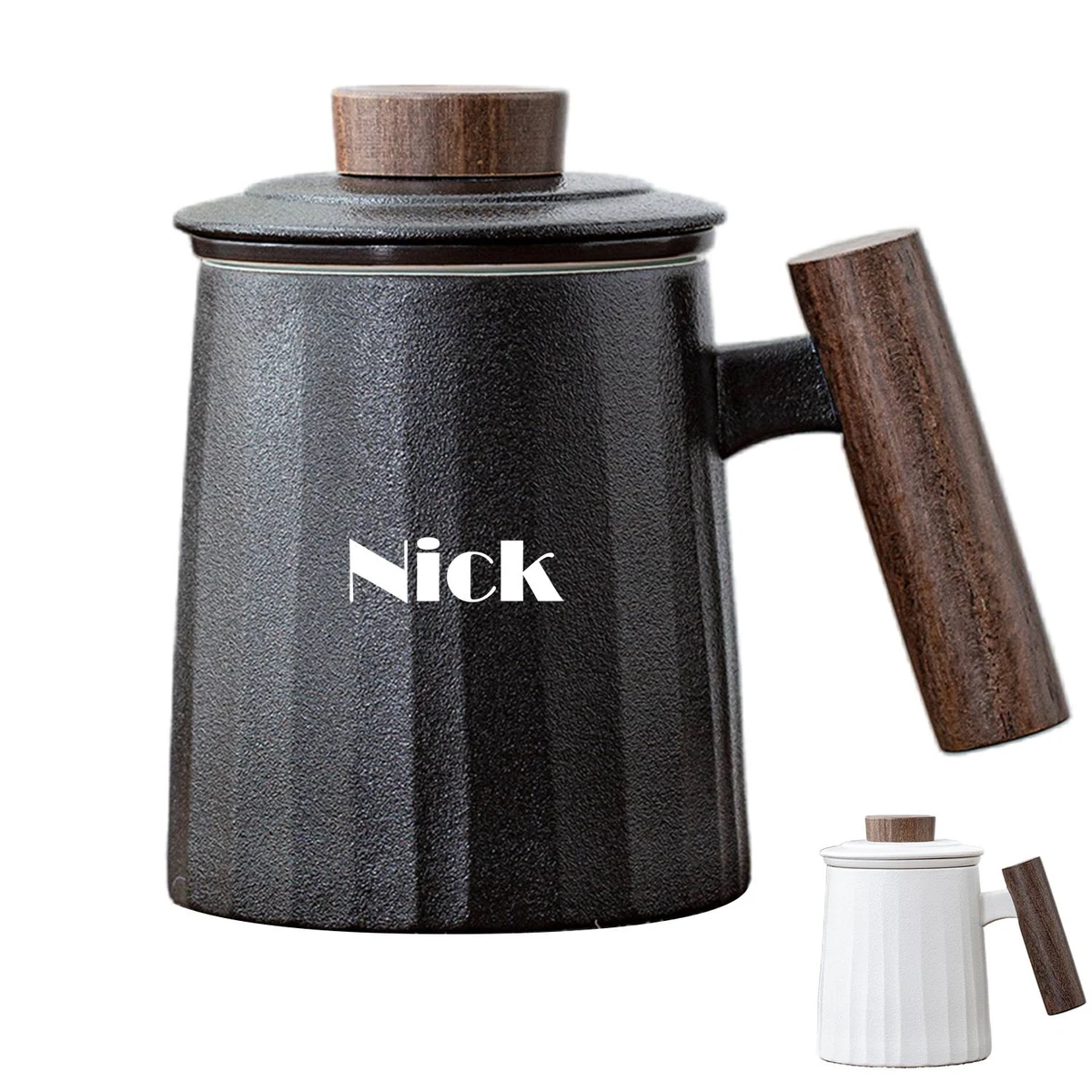 Large Capacity Ceramic Mug Customized with Lid Filter 1