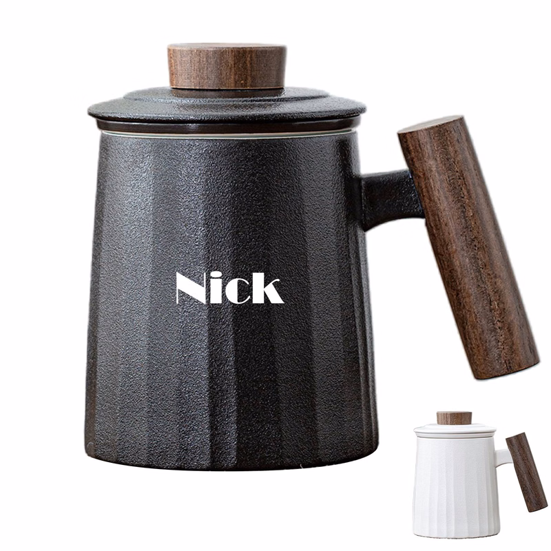 Large Capacity Ceramic Mug Customized with Lid Filter
