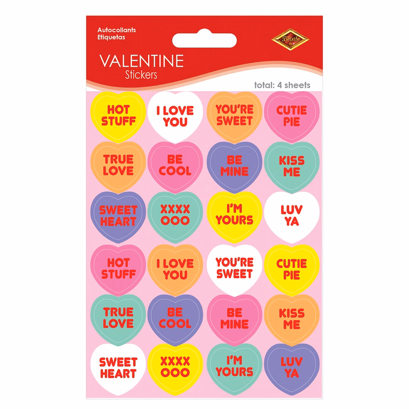 Valentine Candy Heart Stickers