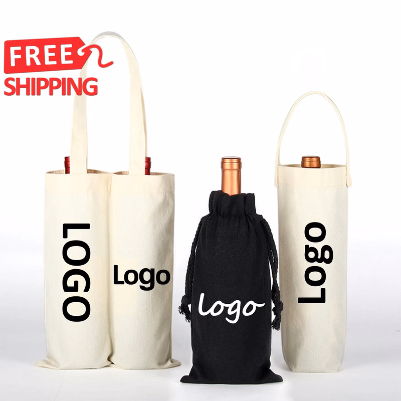 Canvas Wine Bottle Gift Bag