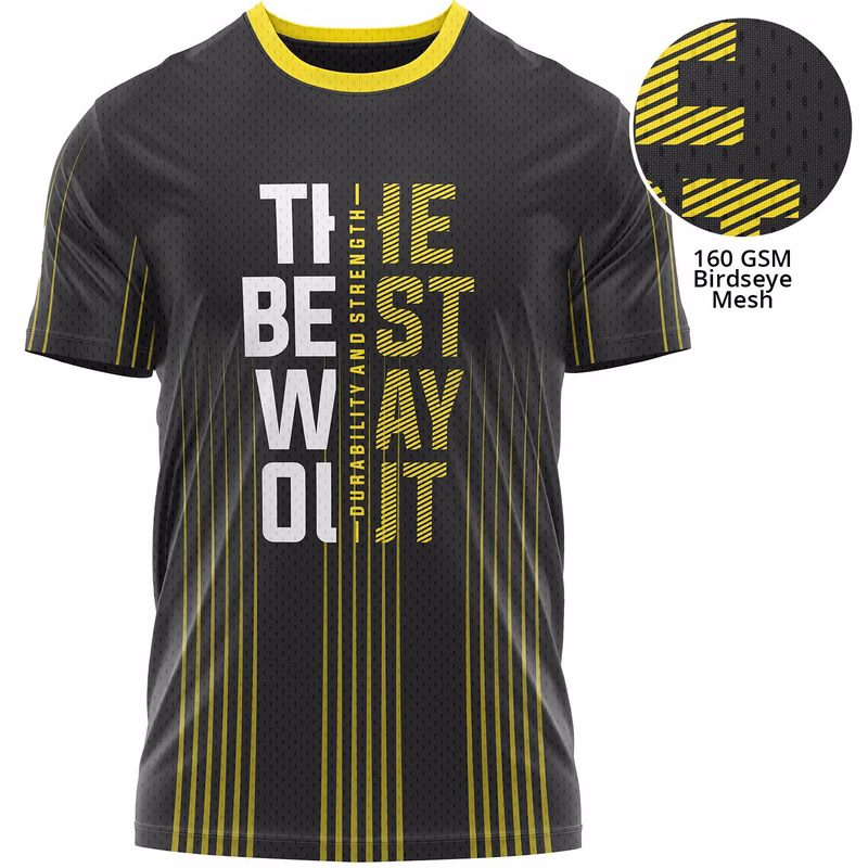 Unisex 160 GSM Birdseye Mesh Performance Sublimation Short Sleeve T-shirt