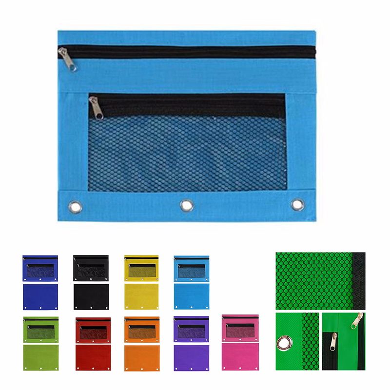 3-Ring Binder Pencil Pouch w/Zipper