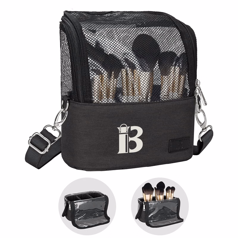 Large Capacity Makeup Brush Bag with Shoulder