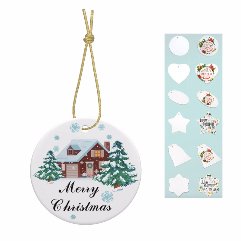 Custom Full Color 3" Ceramic Christmas Ornament