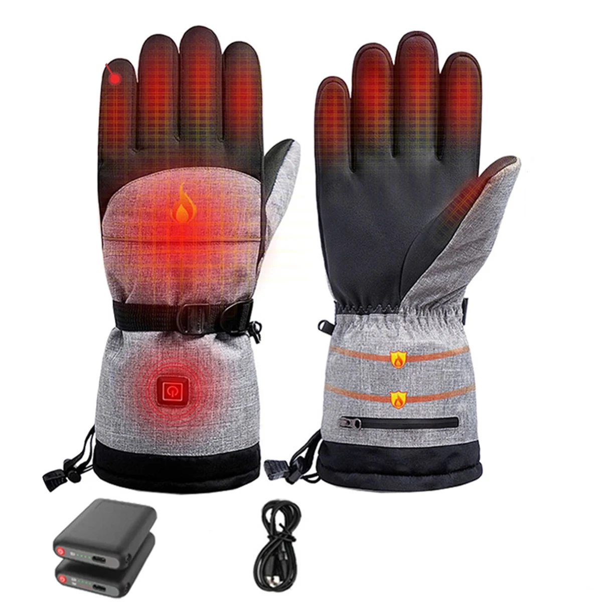 Electric Battery Heated Gloves Touchscreen Waterproof 1