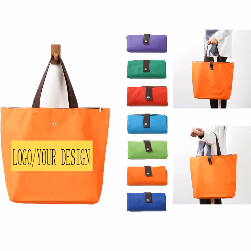 Waterproof Oxford Cloth Blank Folding Shopping Bag