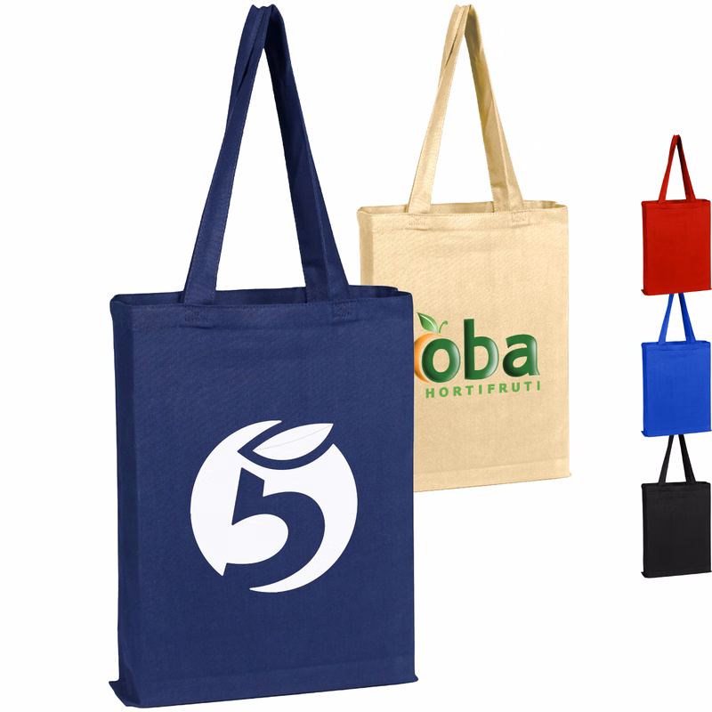 12 Oz. 100% Cotton Canvas Bag w/ Gusset USA Decorated (15" x 16")