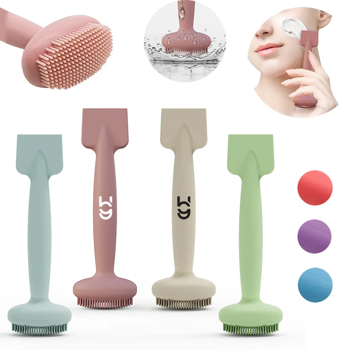 Double-end Silicone Face Mask Applicator Soft Makeup Brush 1