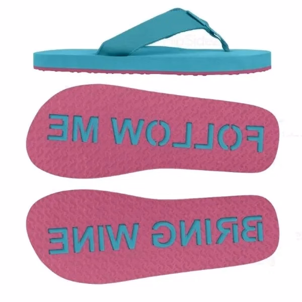Custom Die Cut Beach Imprint Flip Flops