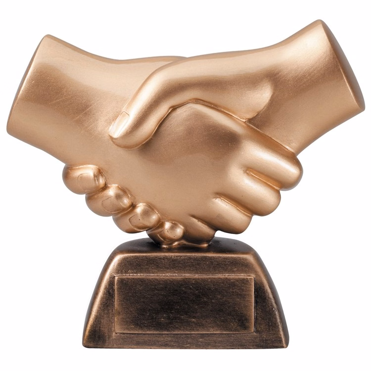 6" Tall Hand Shake Resin Figure