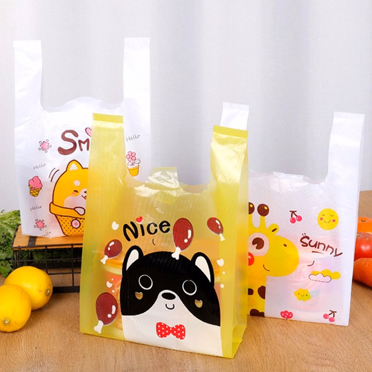 Plastic Grocery White Sturdy Handled Merchandise Bags