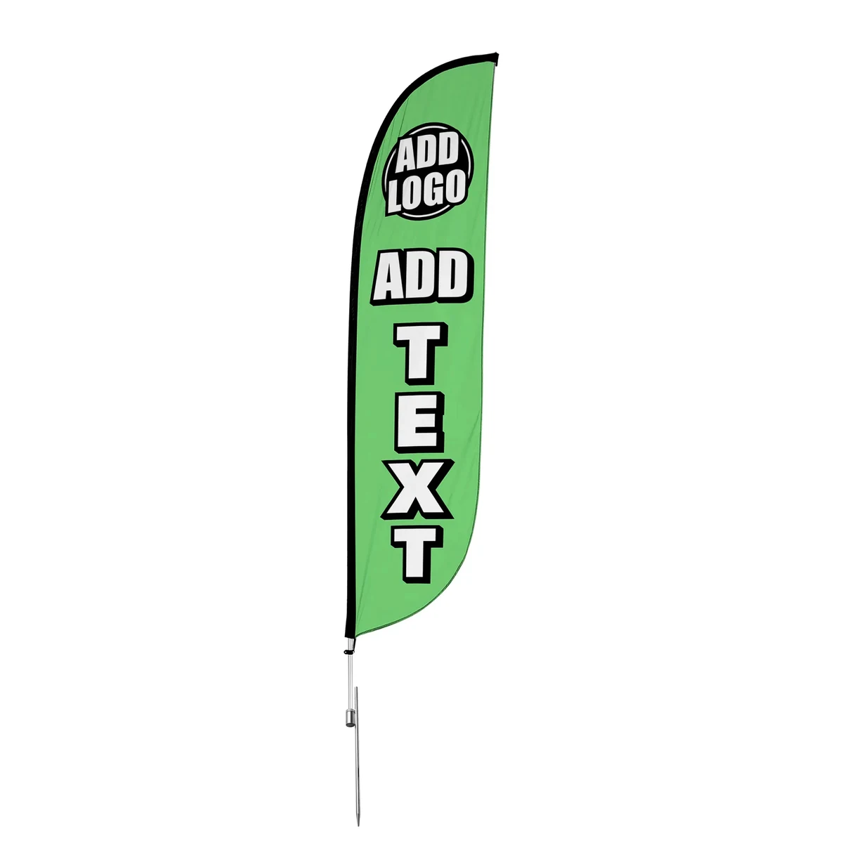 Custom 11ft Feather Flag w/ Ground Spike Pole Set 1