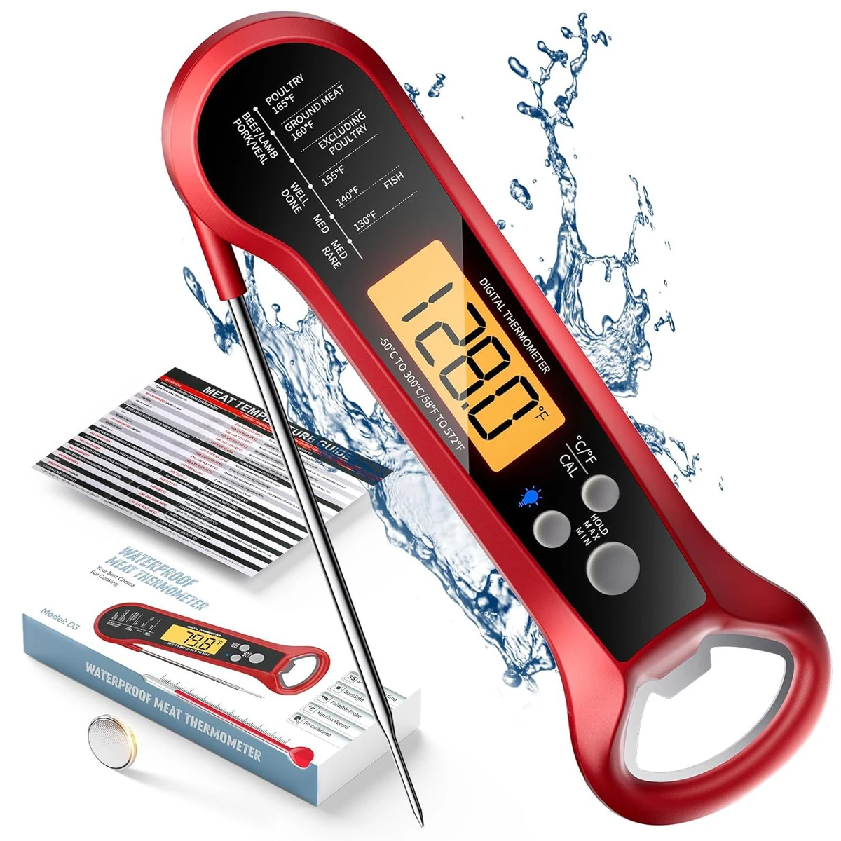 Digital Meat Thermometer for Cooking with Opener 1