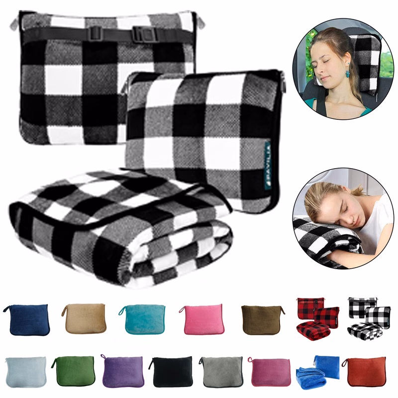 2 In 1 Travel Plush Blanket