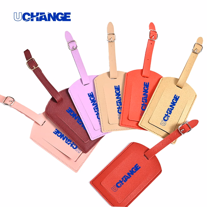 PU Leather Luggage Tag With Buckle Strap