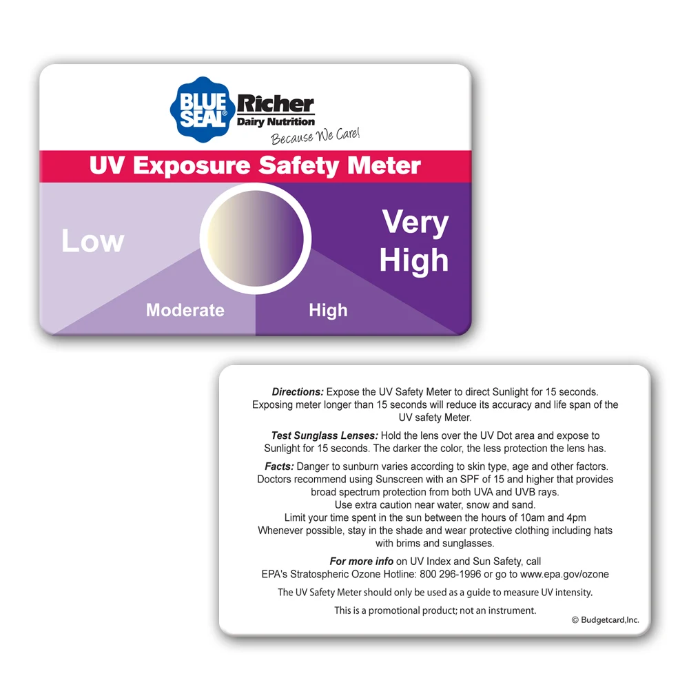 UV Exposure Safety Meter Card, Stock 1