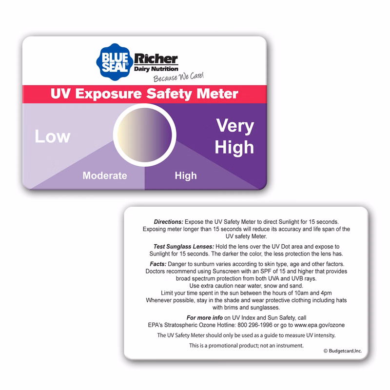UV Exposure Safety Meter Card, Stock