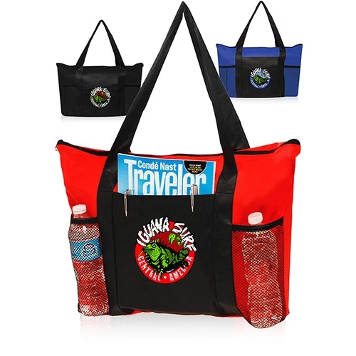 Zipper Non-Woven Tote Bag - 19" W x 14" H 1