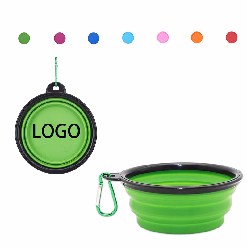 Silicone Collapsible Pet Bowl With Carabiner MOQ 1pcs