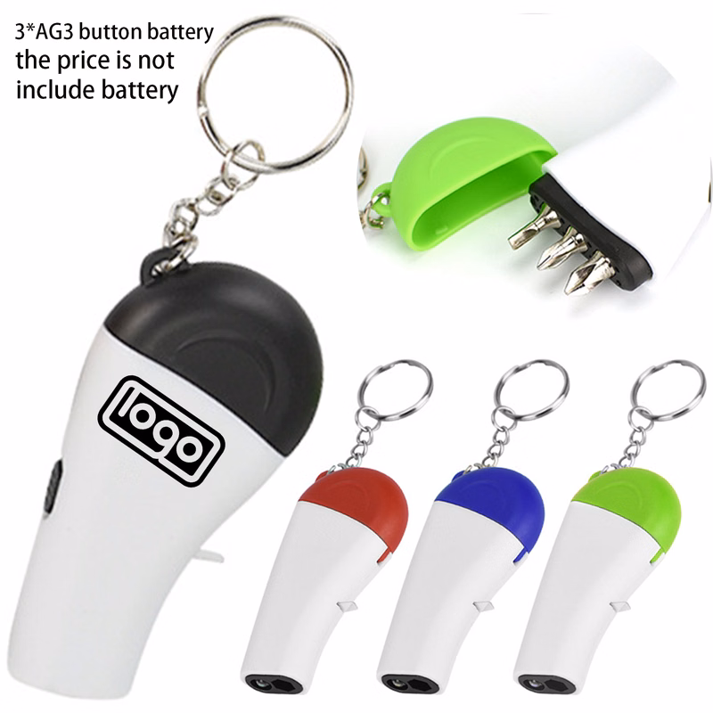 Plastic LED Screwdriver Keychain