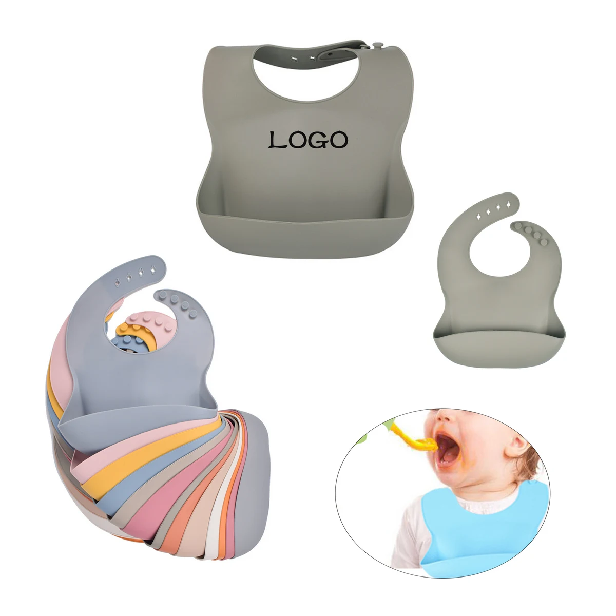 Children's Silicone One-piece Bib 1