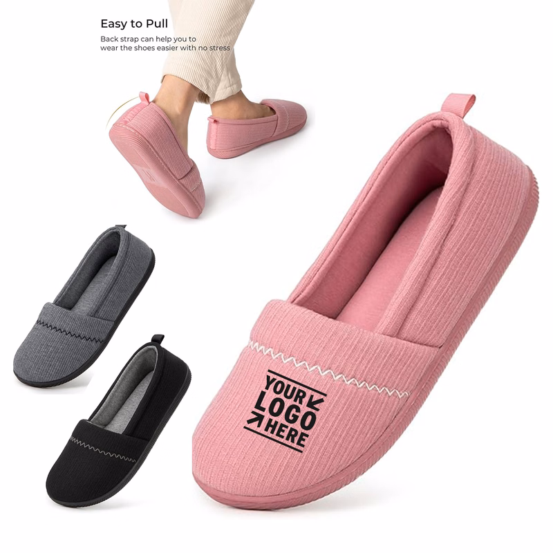 Indoor Lightweight Women's Memory Foam House Shoes Ladies' Dailywear Comfy Knitted Loafer Slippers