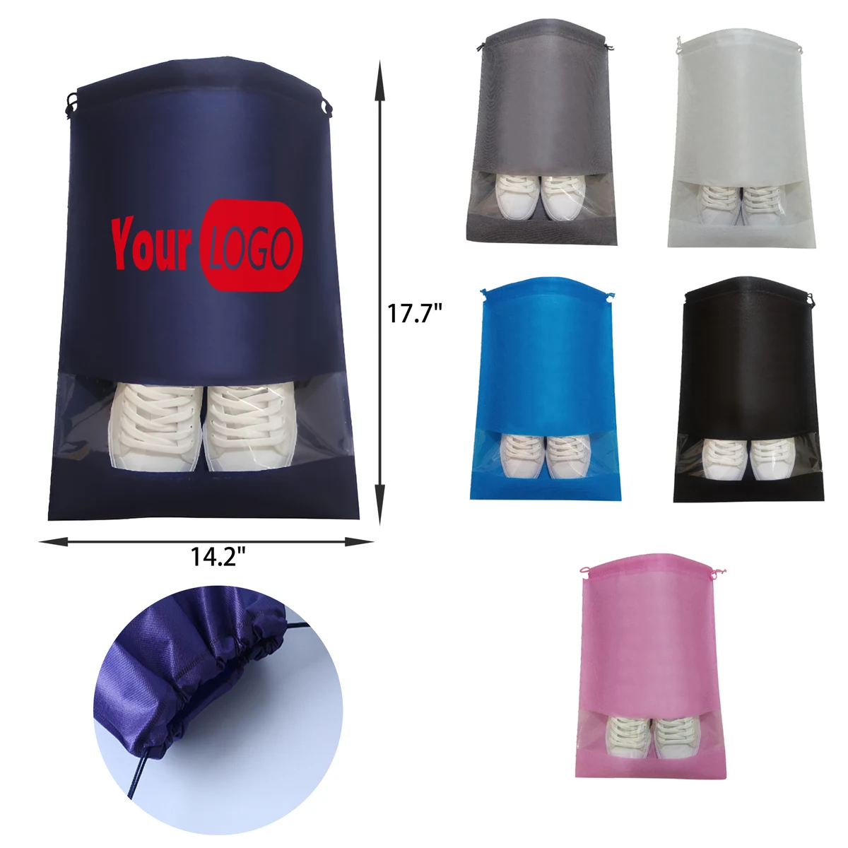 Convenient Portable Drawstring Non Woven Shoe Bag 1