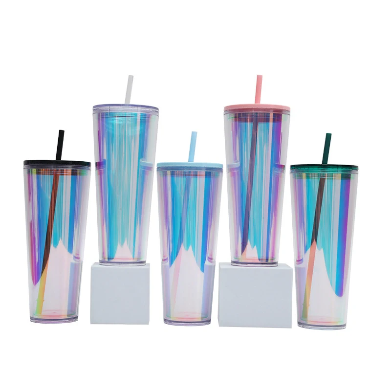 Double Layer Transparent Straw Cup 1