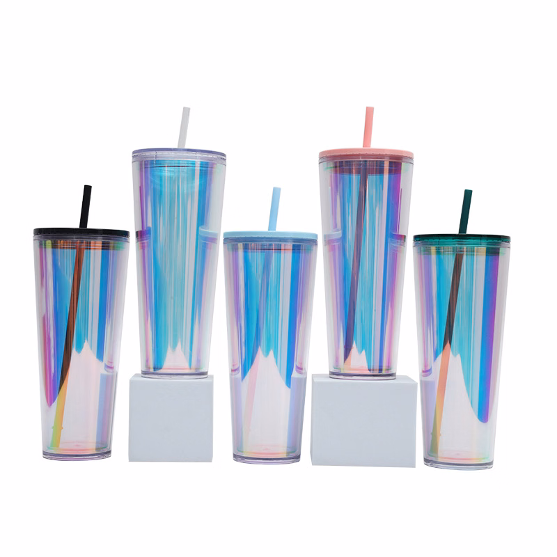 Double Layer Transparent Straw Cup