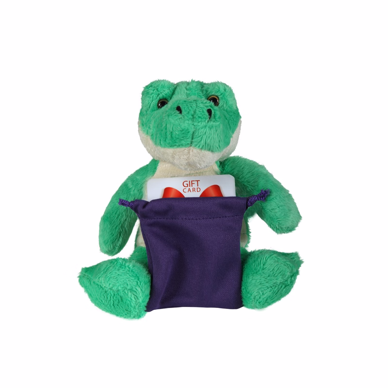 soft plush Alligator with gift card sack
