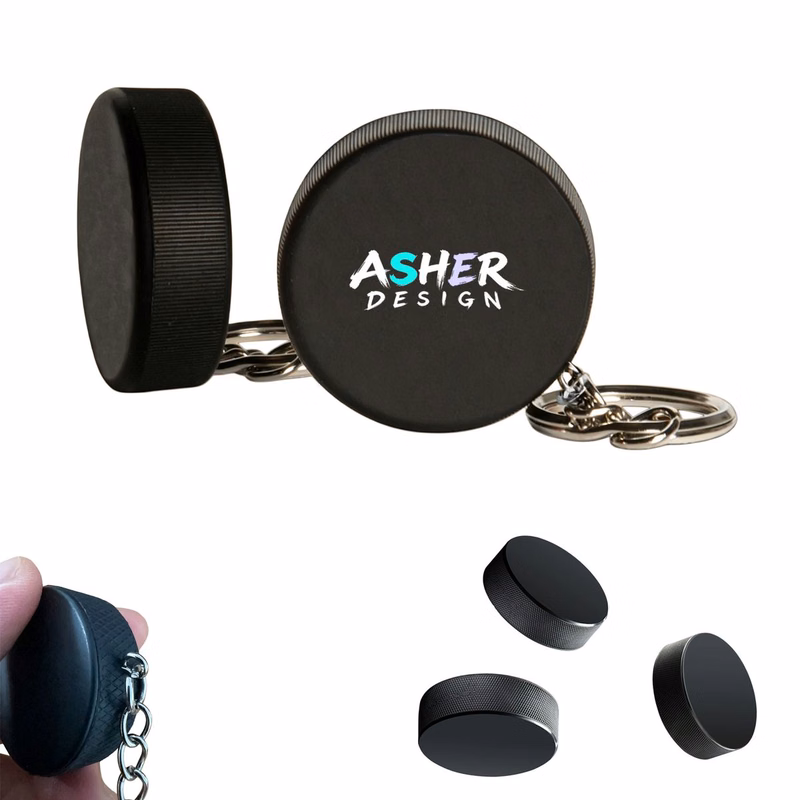 Durable Heavy Duty Vulcanized Puck Charm for Backpack