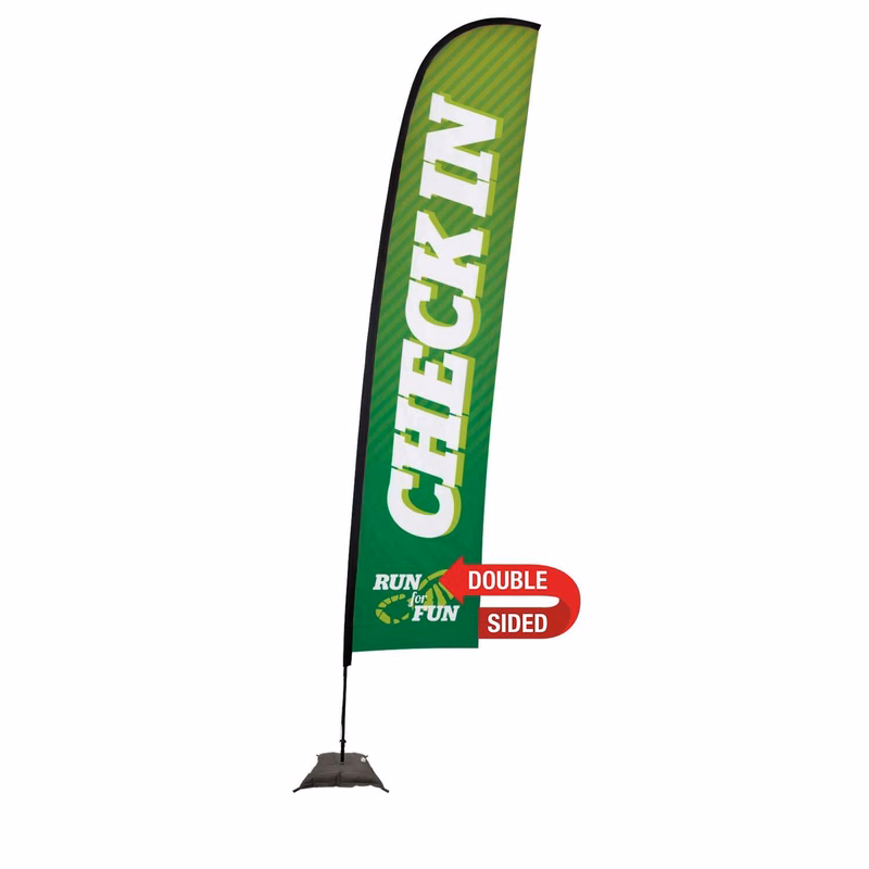 17' Premium Blade Sail Sign Kit (Double-Sided with Scissor Base)