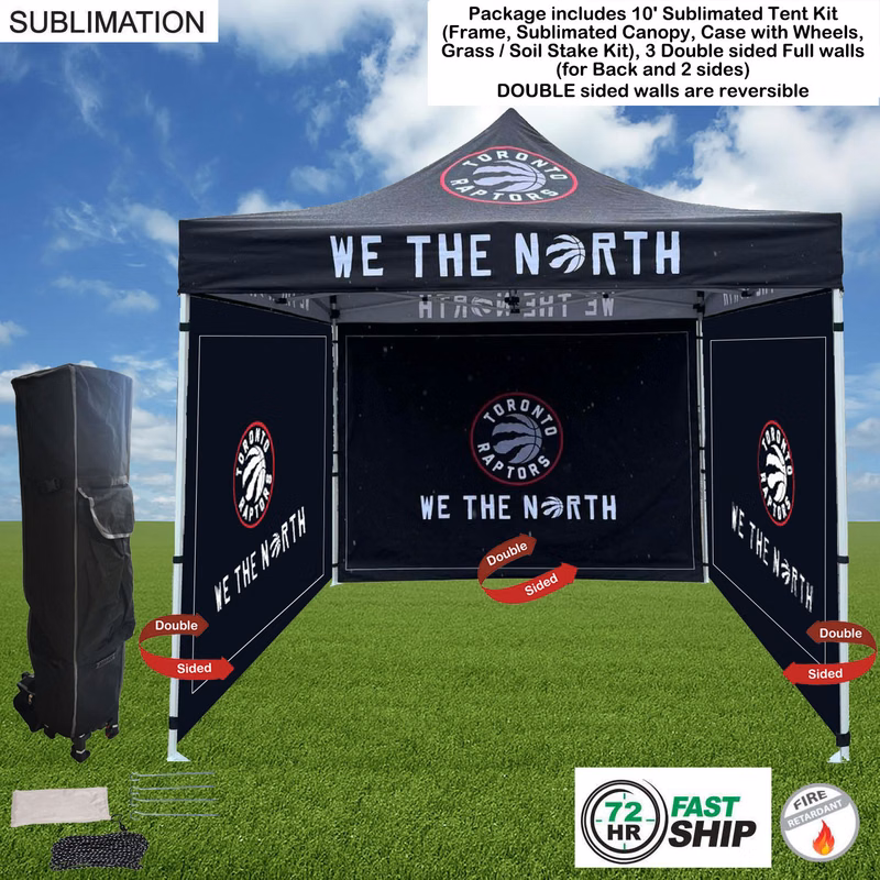 72Hr Fast Ship - Full Privacy Tent Package, 10' Tent kit, 3 DOUBLE sided Full walls (back & 2 sides)