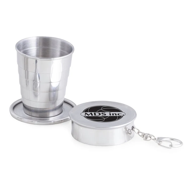 Stainless Steel Travel Collapsible Cup with Keychain 1