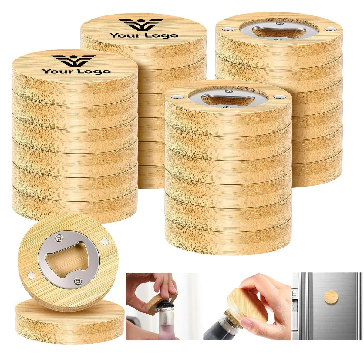 2-in-1 Bamboo Magnetic Bottle Opener 1