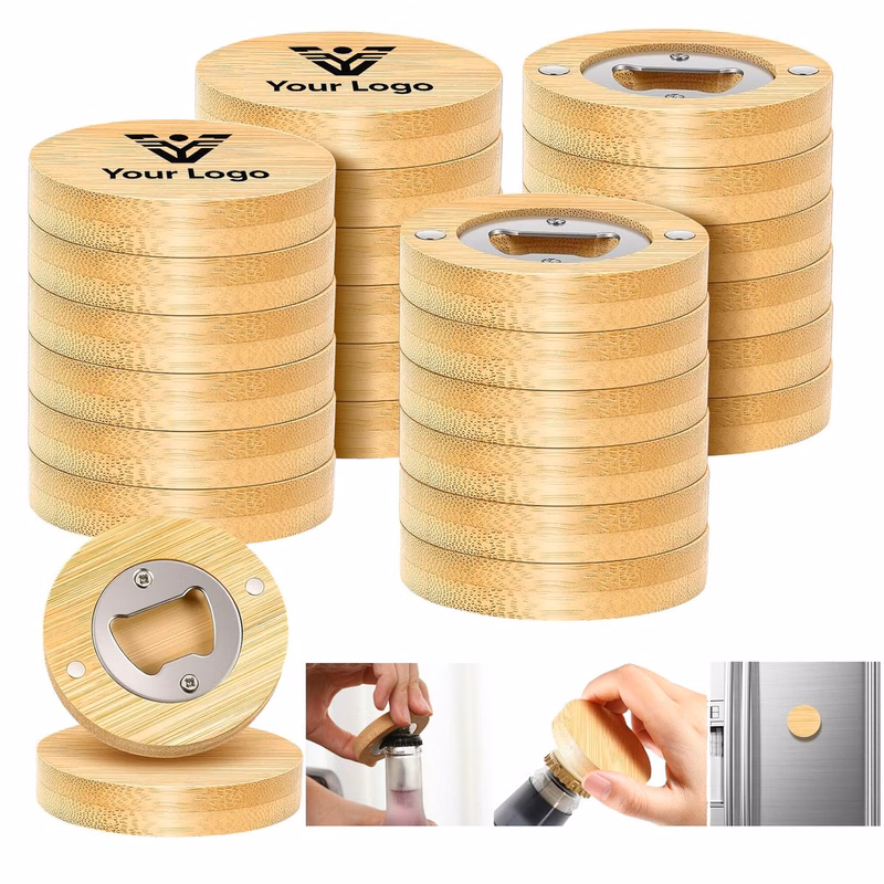 2-in-1 Bamboo Magnetic Bottle Opener
