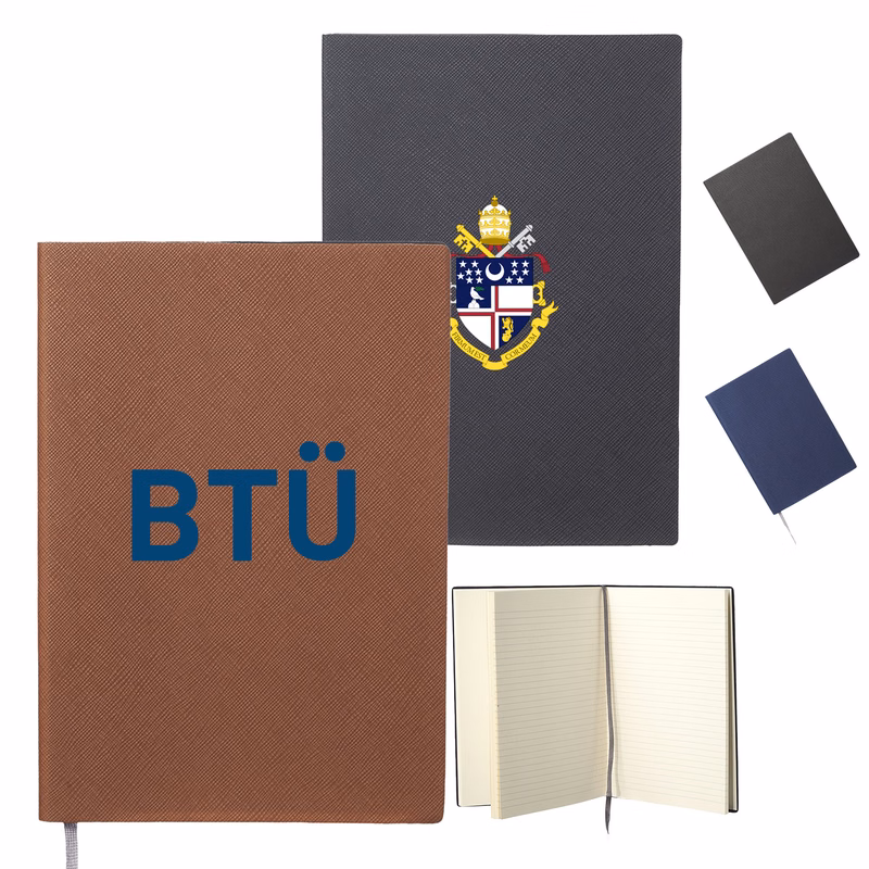 Softcover Notebook w/ Custom Imprint & Woven Fabric Bookmark