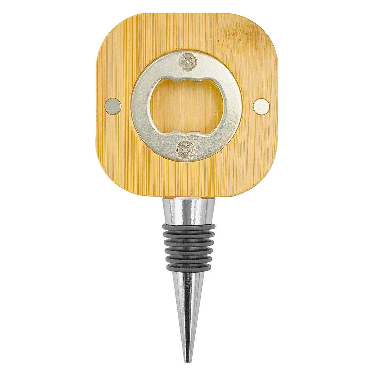 Bamboo Wine Stopper With Bottle Opener 1