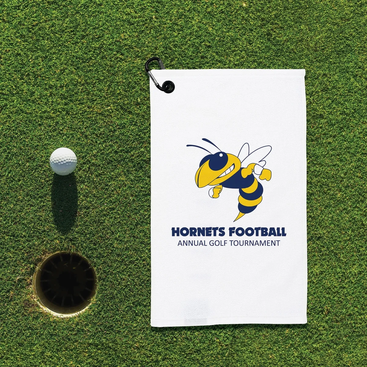 MaxxColor White Promo Golf Towel ( 11" x 18" ) 1