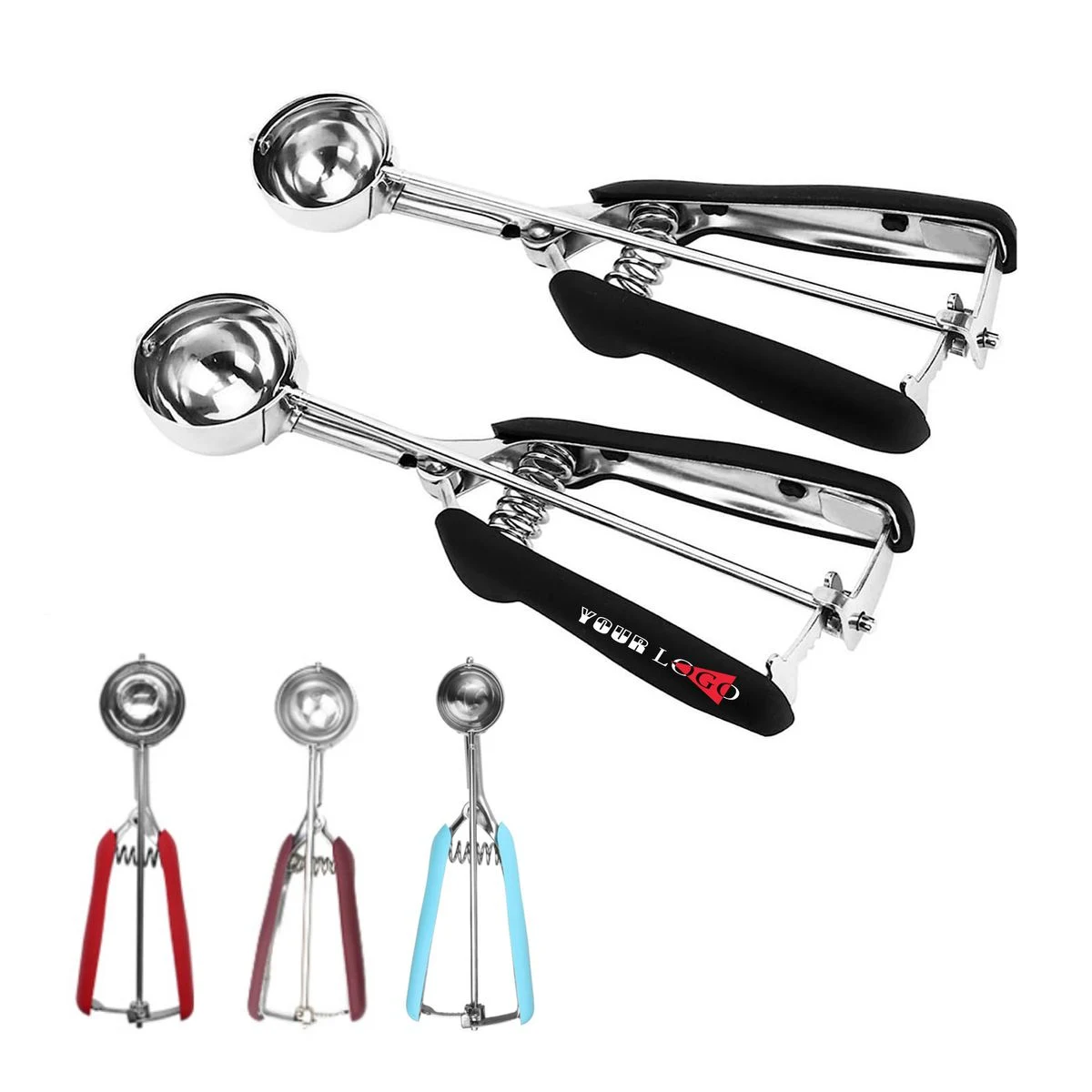 Stainless Steel Ice Cream Scoop & Cookie Disher W/ Handle 1